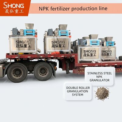 Granulator nawozów NPK ze stali nierdzewnej o wydajności 12-15 t/h i konstrukcji z podwójnymi rolkami do granulacji nawozów złożonych